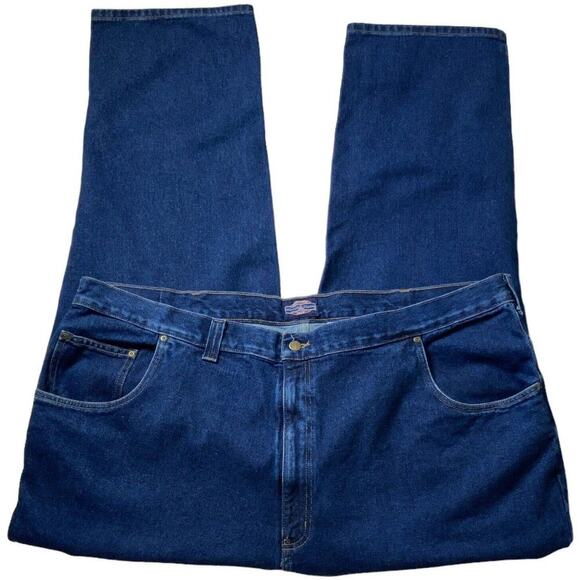 Grade A Traditional Jeans Men's Size Big & Tall 50X32 Loose Fit Dark Wash NEW - Picture 1 of 8